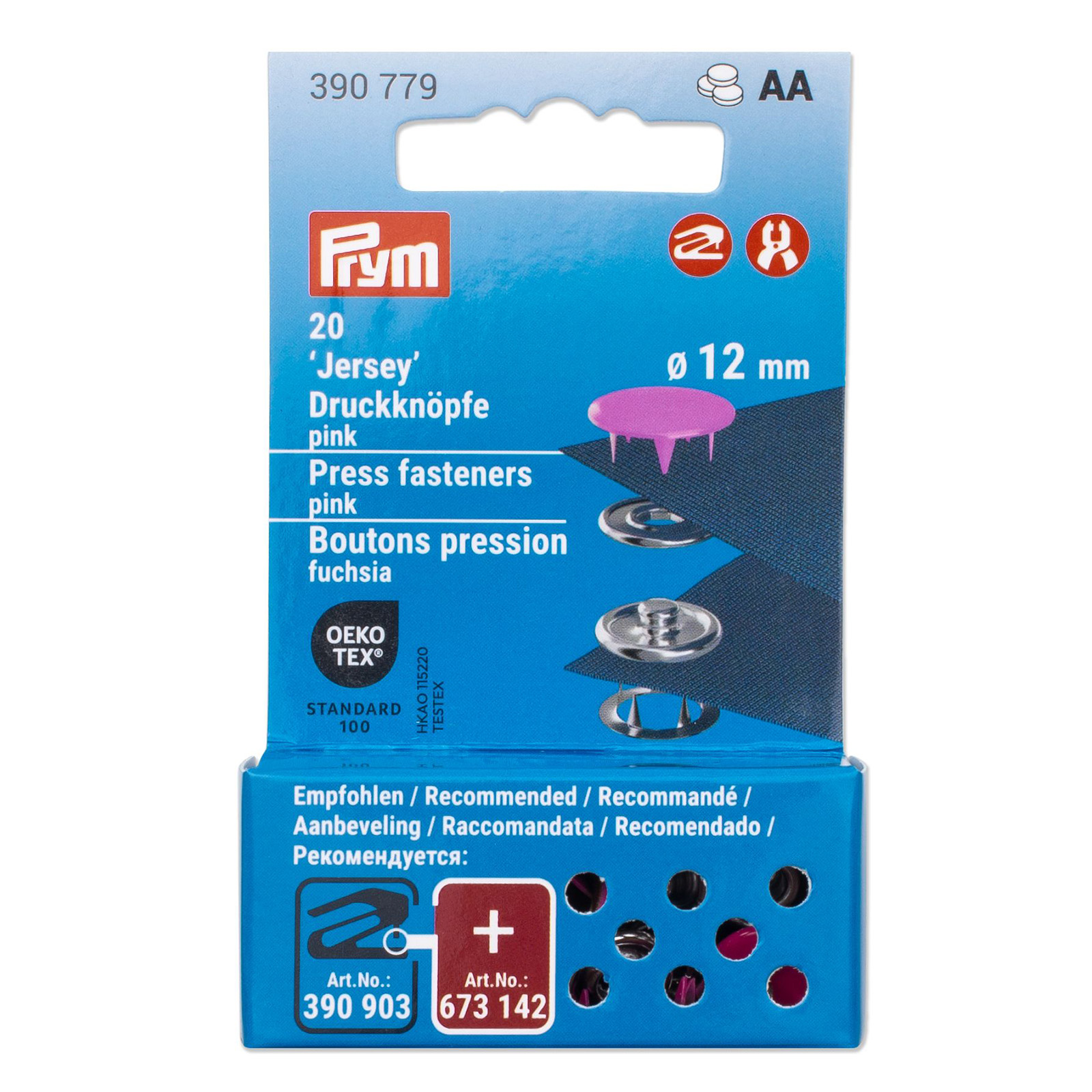 Prym 390779 Drukknopen Jersey 12 mm fuchsia - Kaart