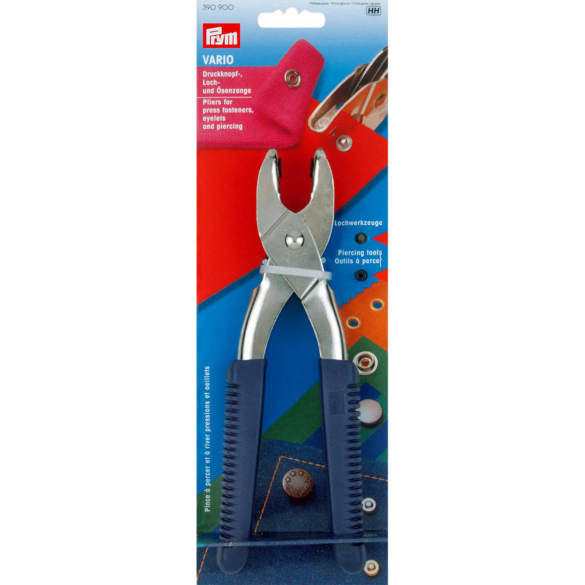 Prym 390900 VARIO-tang voor drukknopen met 2 ponsmatrijzen voor 3/4 mm - Kaart