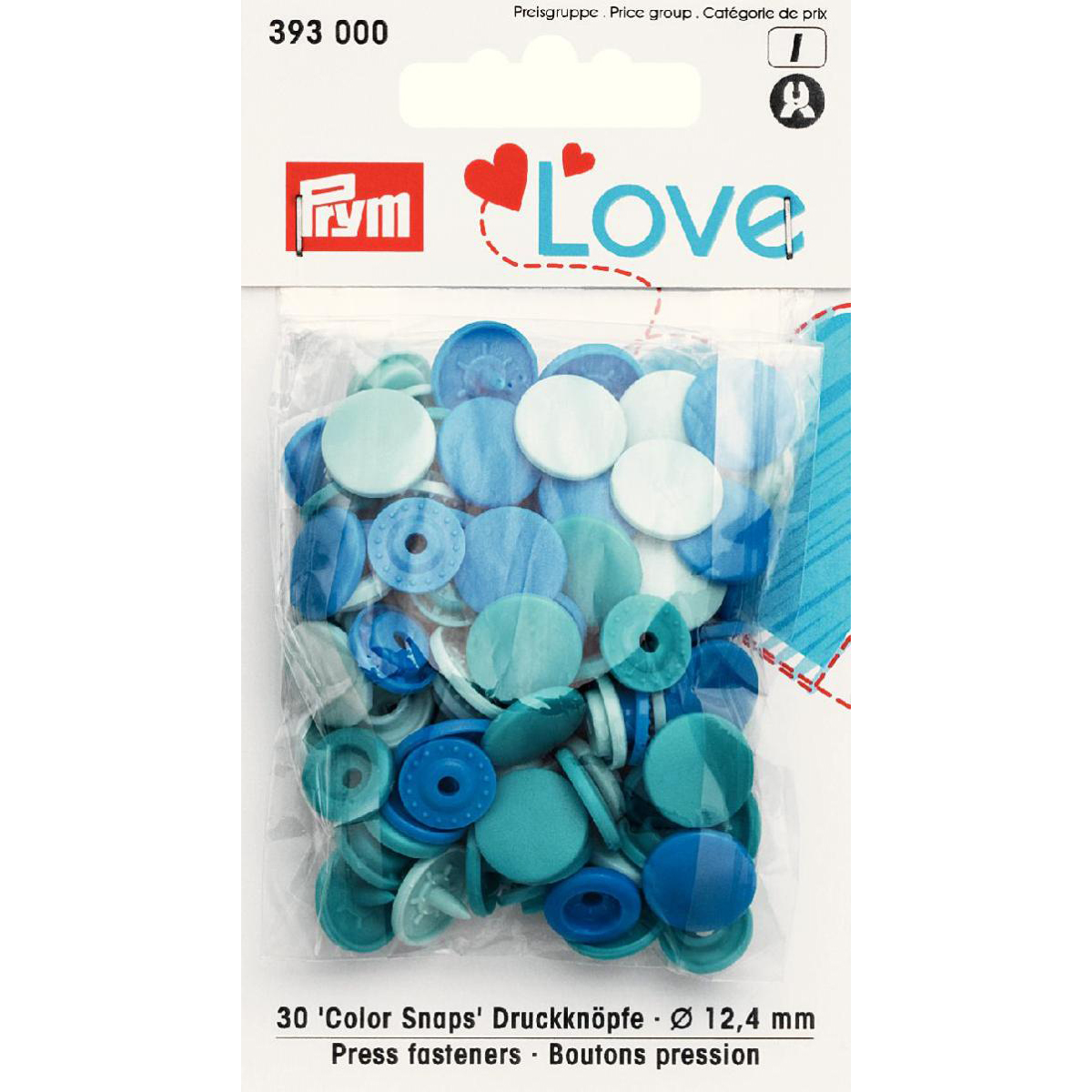 Prym 393000 Prym Love Color drukknoop KST 12,4mm blauw - Kaart