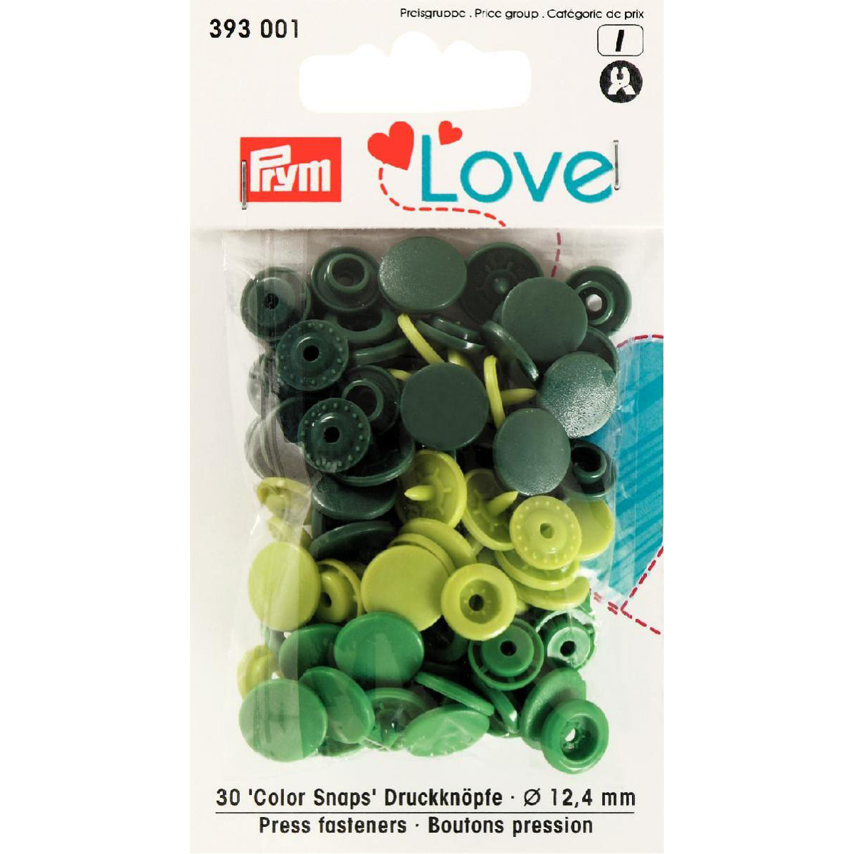 Prym 393001 Prym Love Color drukknoop KST 12,4mm groen - Kaart