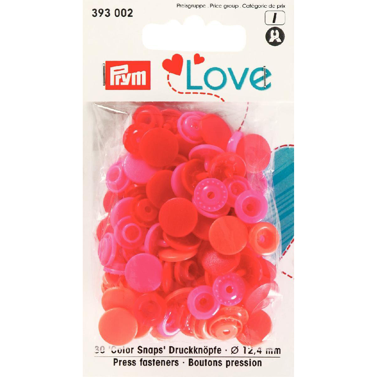 Prym 393002 Prym Love Color drukknoop KST 12,4mm rood - Kaart