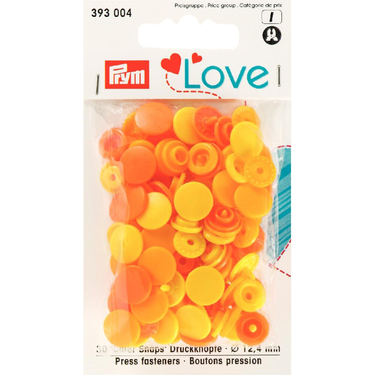 Prym 393004 Prym Love Color drukknoop KST 12,4mm geel - Kaart