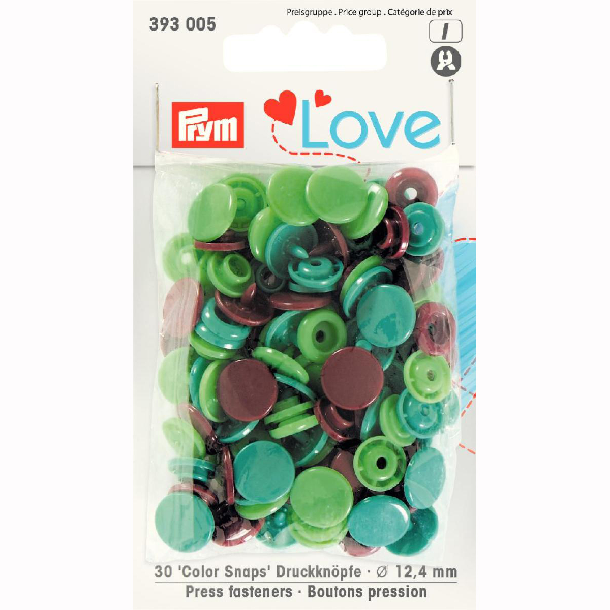 Prym 393005 Prym Love Color drukknoop KST 12,4mm groen/lichtgroen/bruin - Kaart