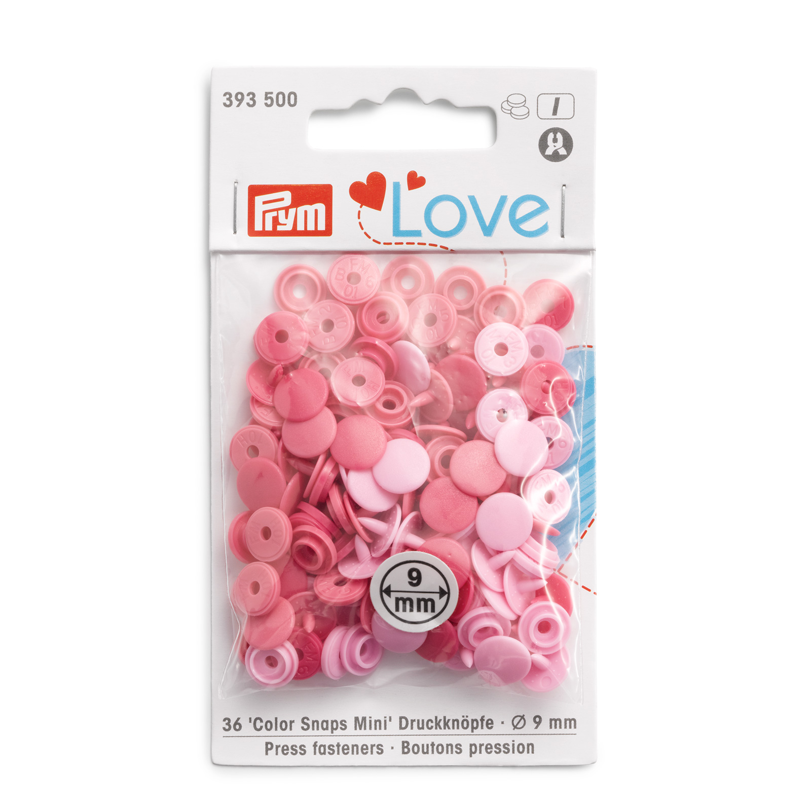 Prym 393500 Prym Love Color Snaps Mini DK roze - Kaart