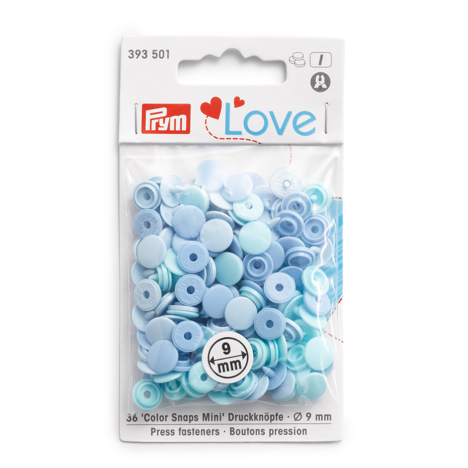 Prym 393501 Prym Love Color Snaps Mini DK lichtblauw - Kaart