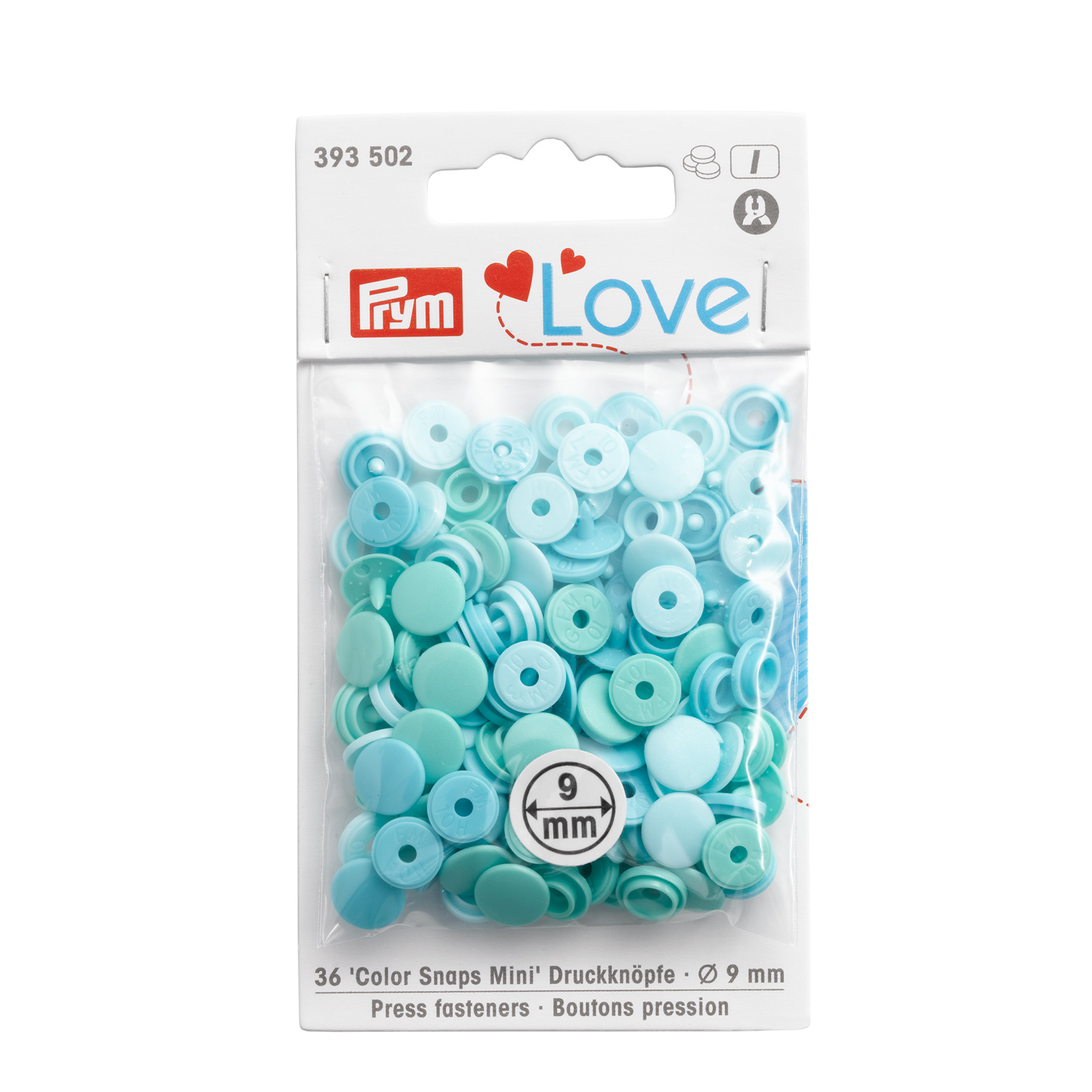 Prym 393502 Prym Love Color Snaps Mini DK mint - Kaart