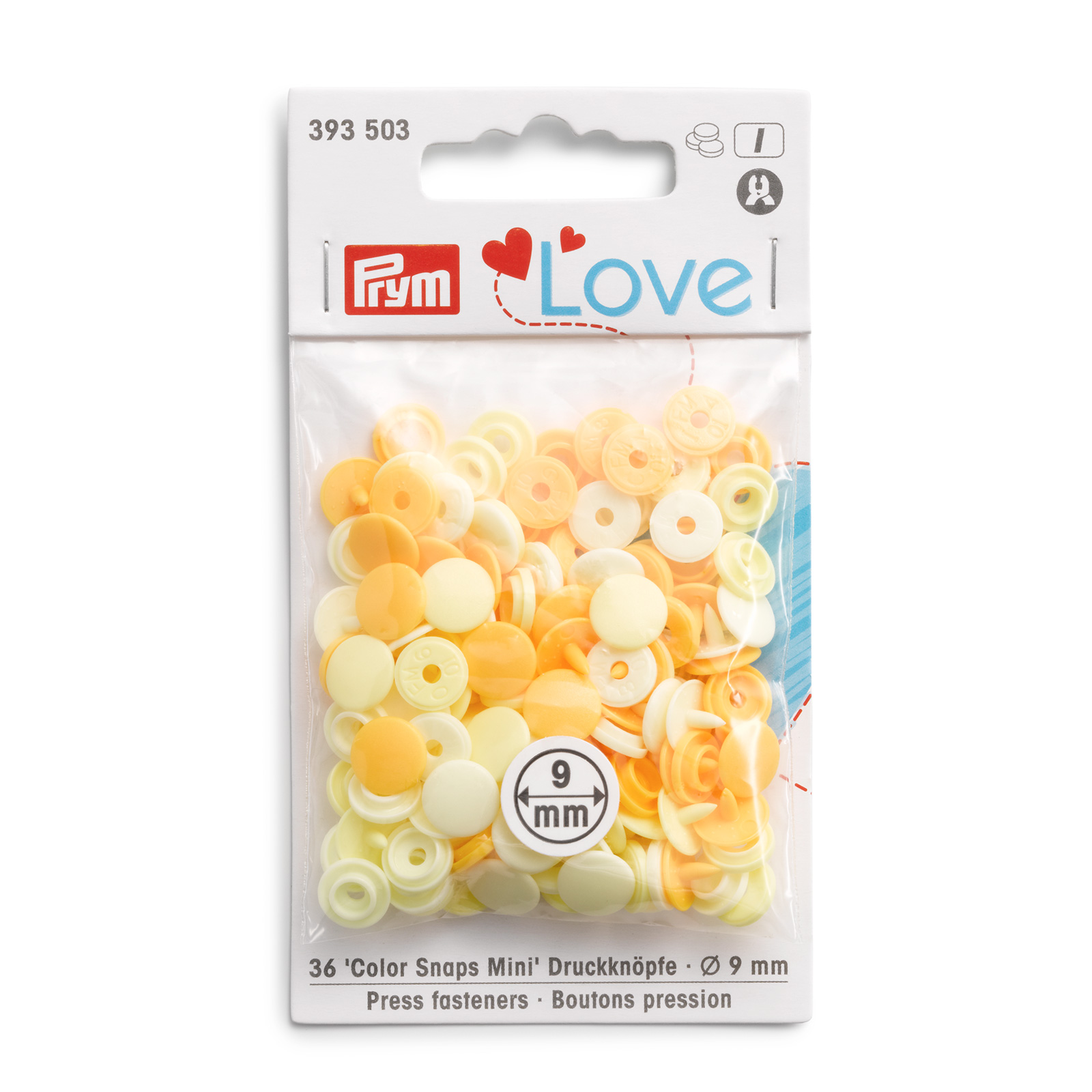 Prym 393503 Prym Love Color Snaps Mini DK lichtgeel - Kaart
