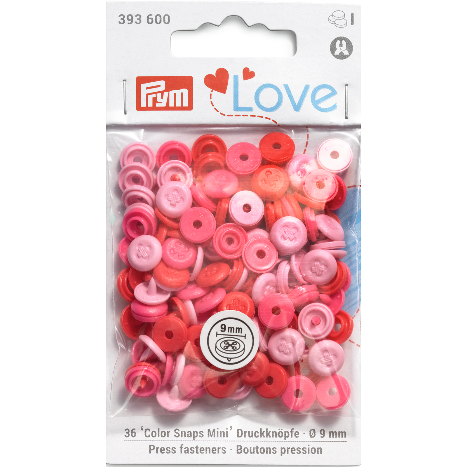 Prym 393600 PL ColorSnaps Mini knoop afb. roze 36st - Kaart