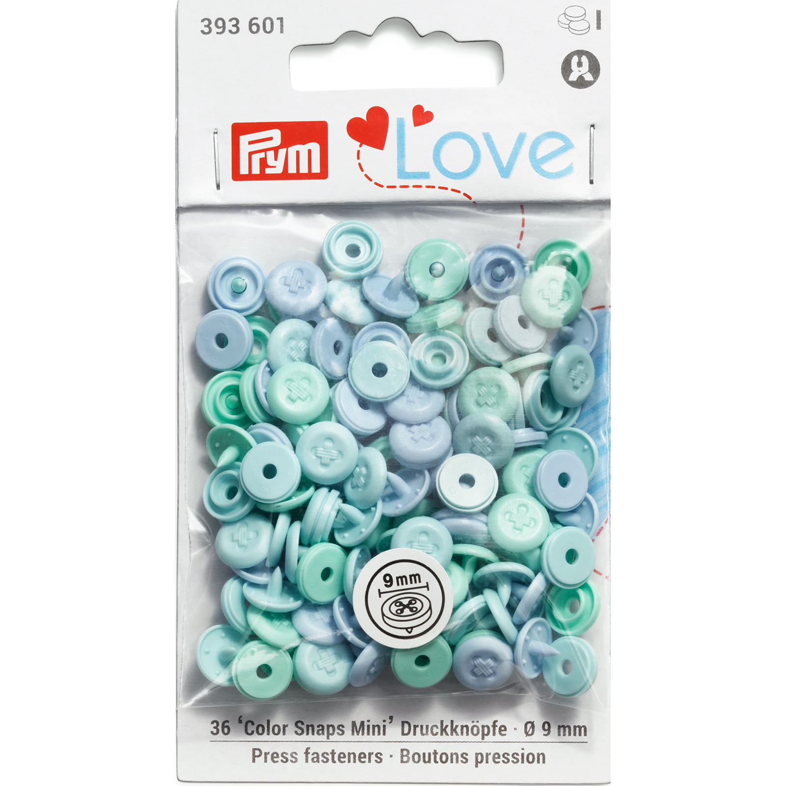 Prym 393601 PL ColorSnaps Mini knoop afb. blauw36st - Kaart