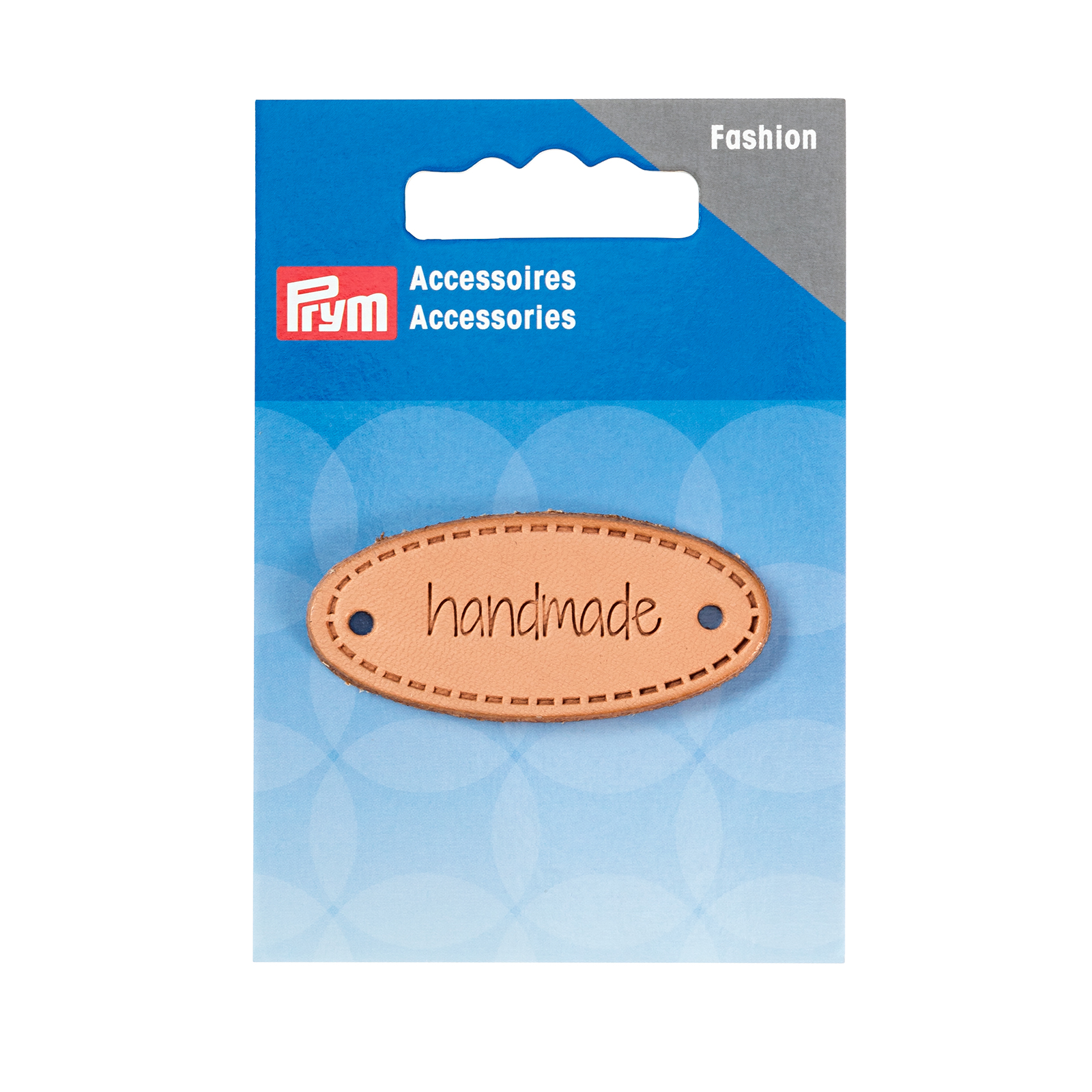Prym 403796 Label leer 'handmade' natuur ovaal - Kaart