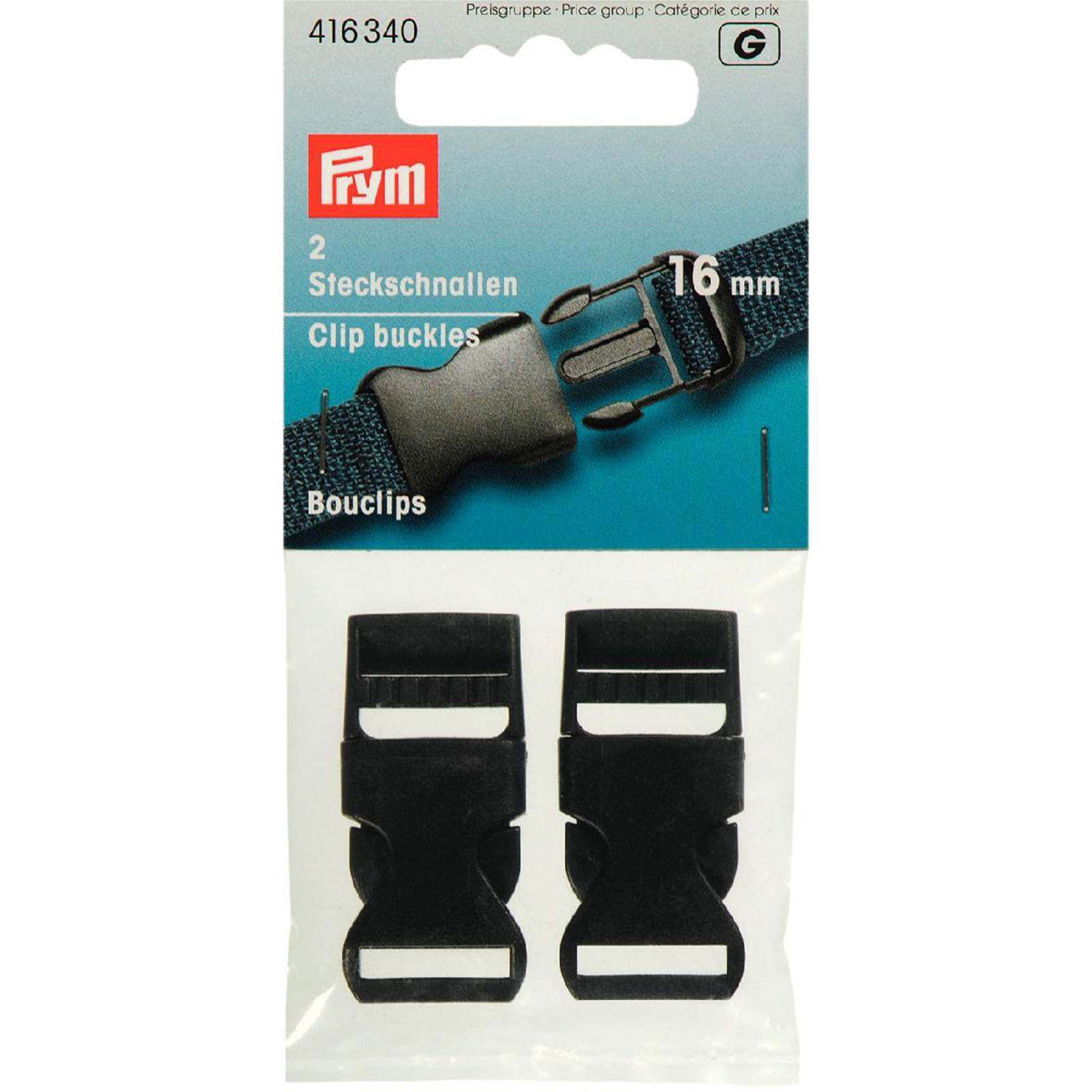 Prym 416340 Klikgespen sterk KST 16 mm zwart - Kaart