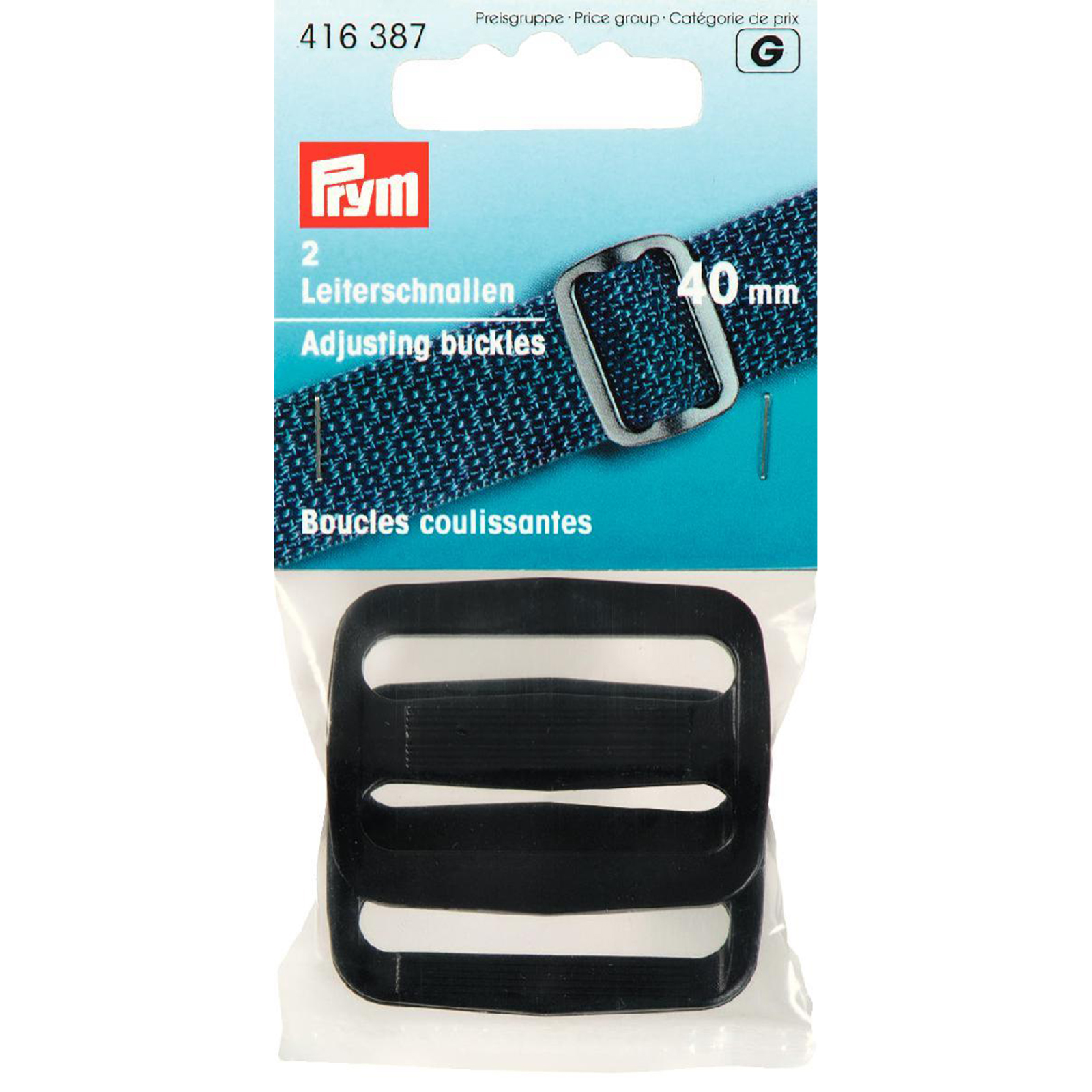 Prym 416387 Regelbare gespen KST 40 mm zwart - Kaart