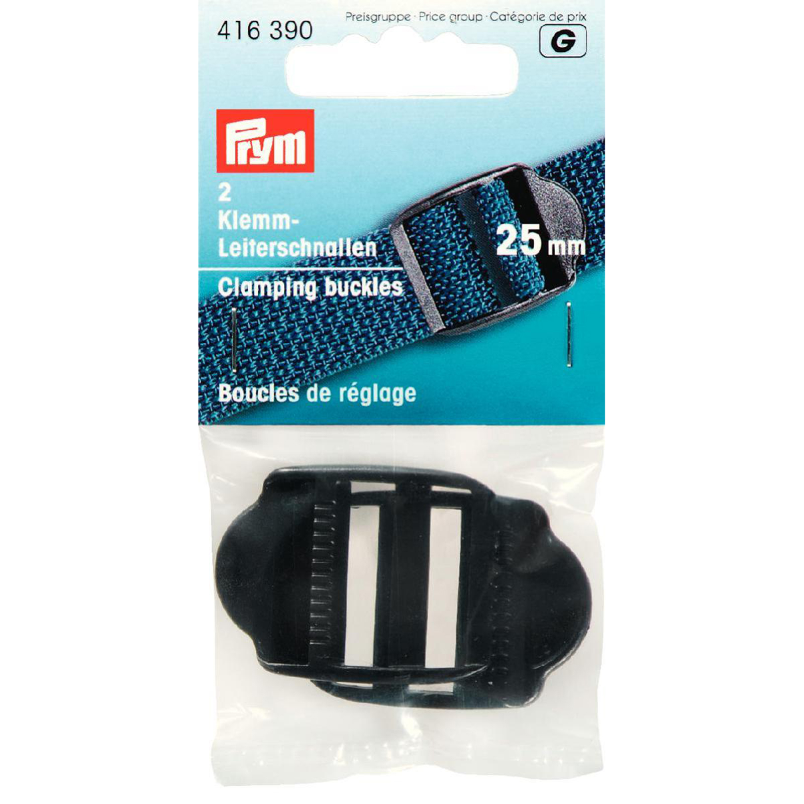 Prym 416390 Regelbare klemgespen KST 25 mm zwart - Kaart