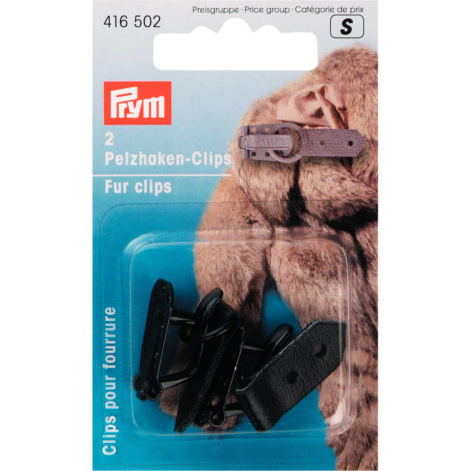 Prym 416502 Clips voor bonthaken zwart - Kaart