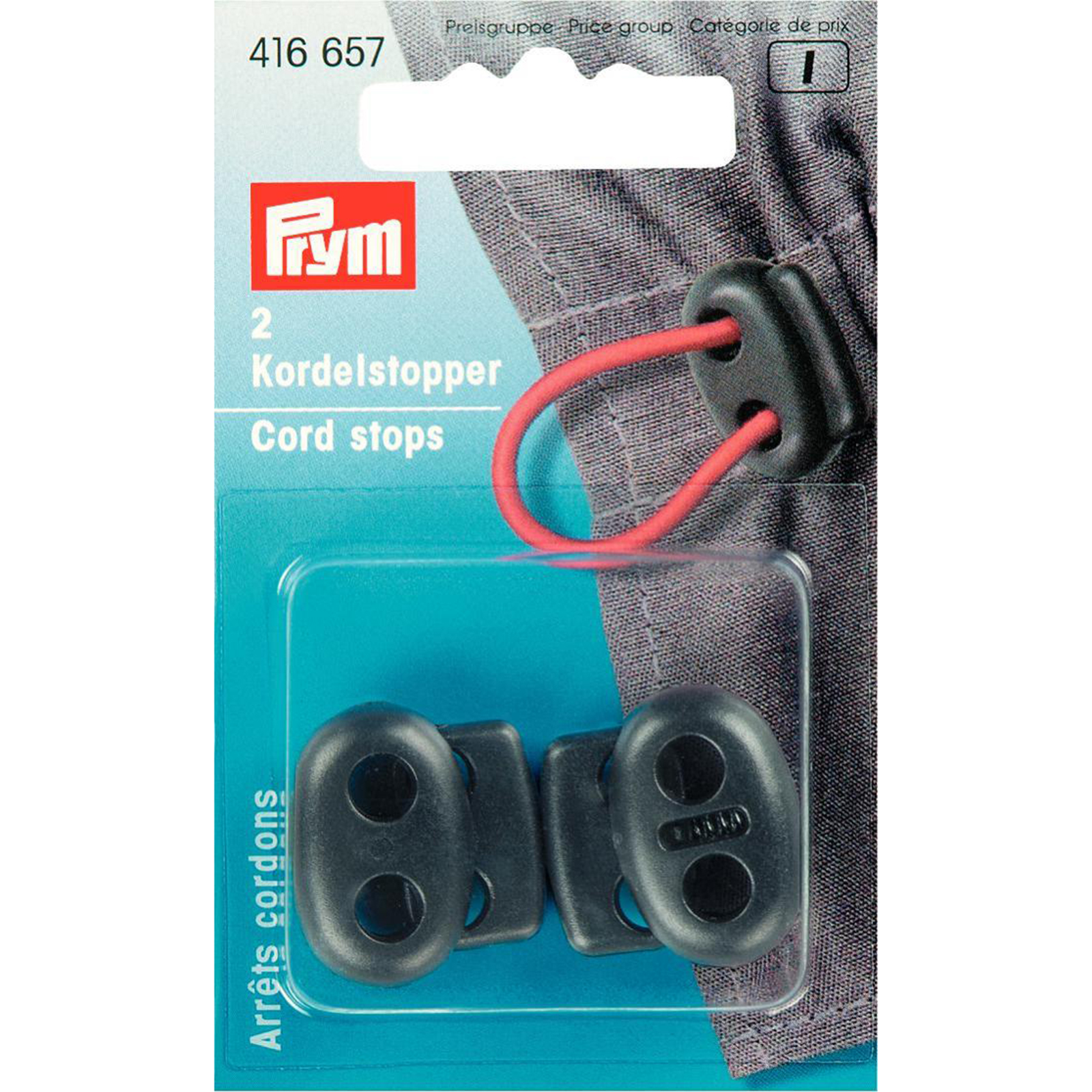 Prym 416657 Koordstoppers met 2 gaatjes KST zwart - Kaart