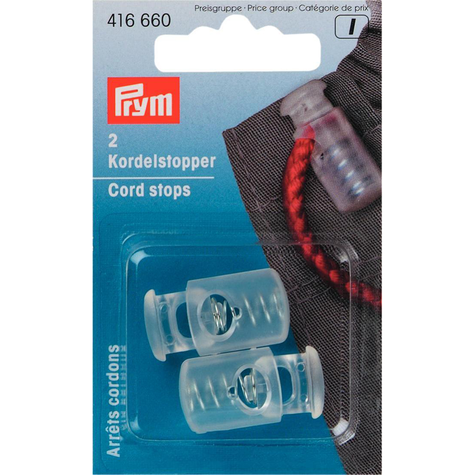 Prym 416660 Koordstoppers met 1 gaatje KST transparant - Kaart