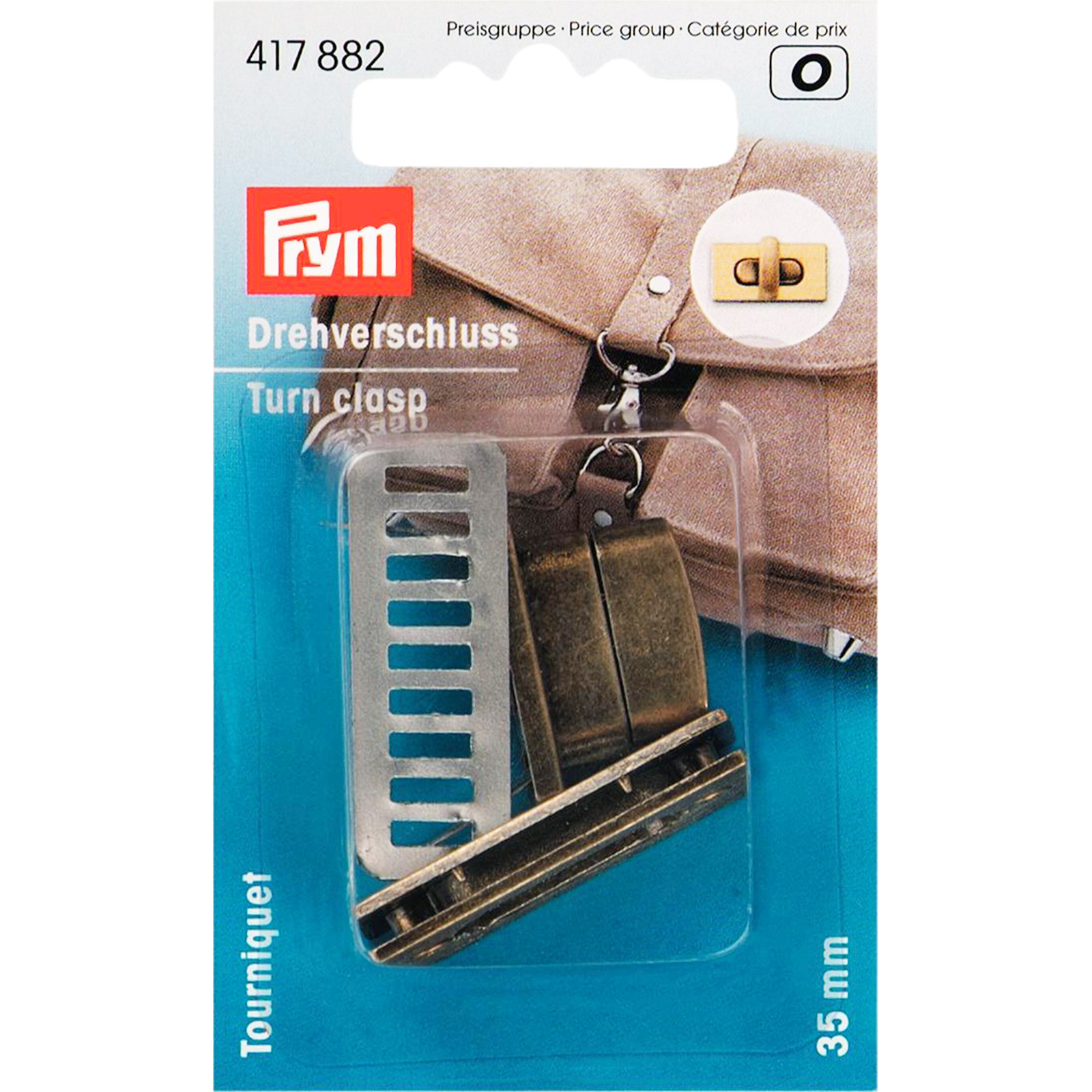 Prym 417882 Tourniquet voor tassen oudmessing geborsteld - Kaart
