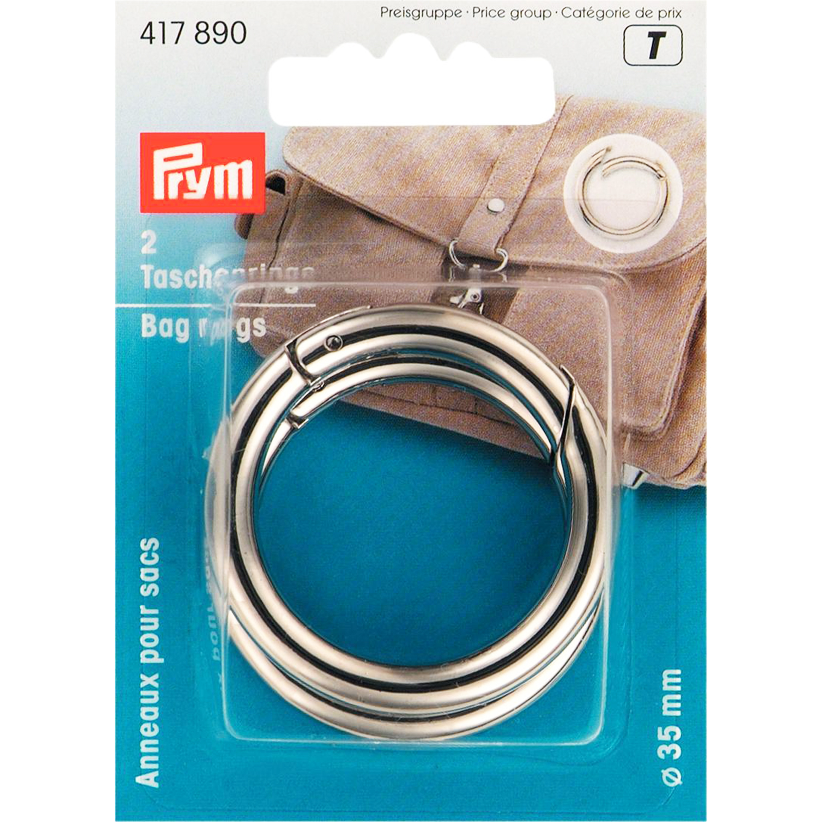 Prym 417890 Ringen voor tassen 35 mm zilverkleurig - Kaart