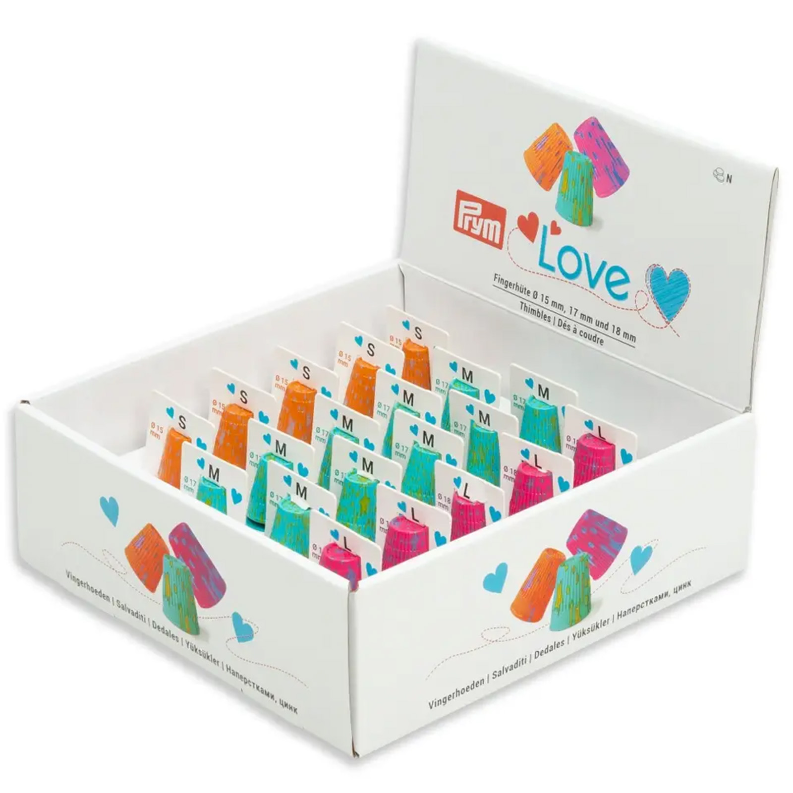 Prym Love 431180 Vingerhoeden in verschillende maten, 20 stuks - STUK