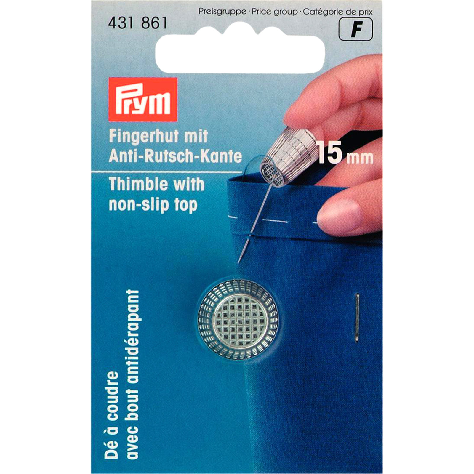 Prym 431861 Vingerhoed zinkdruk verchroomd 15,0 mm zilverkleurig - Kaart