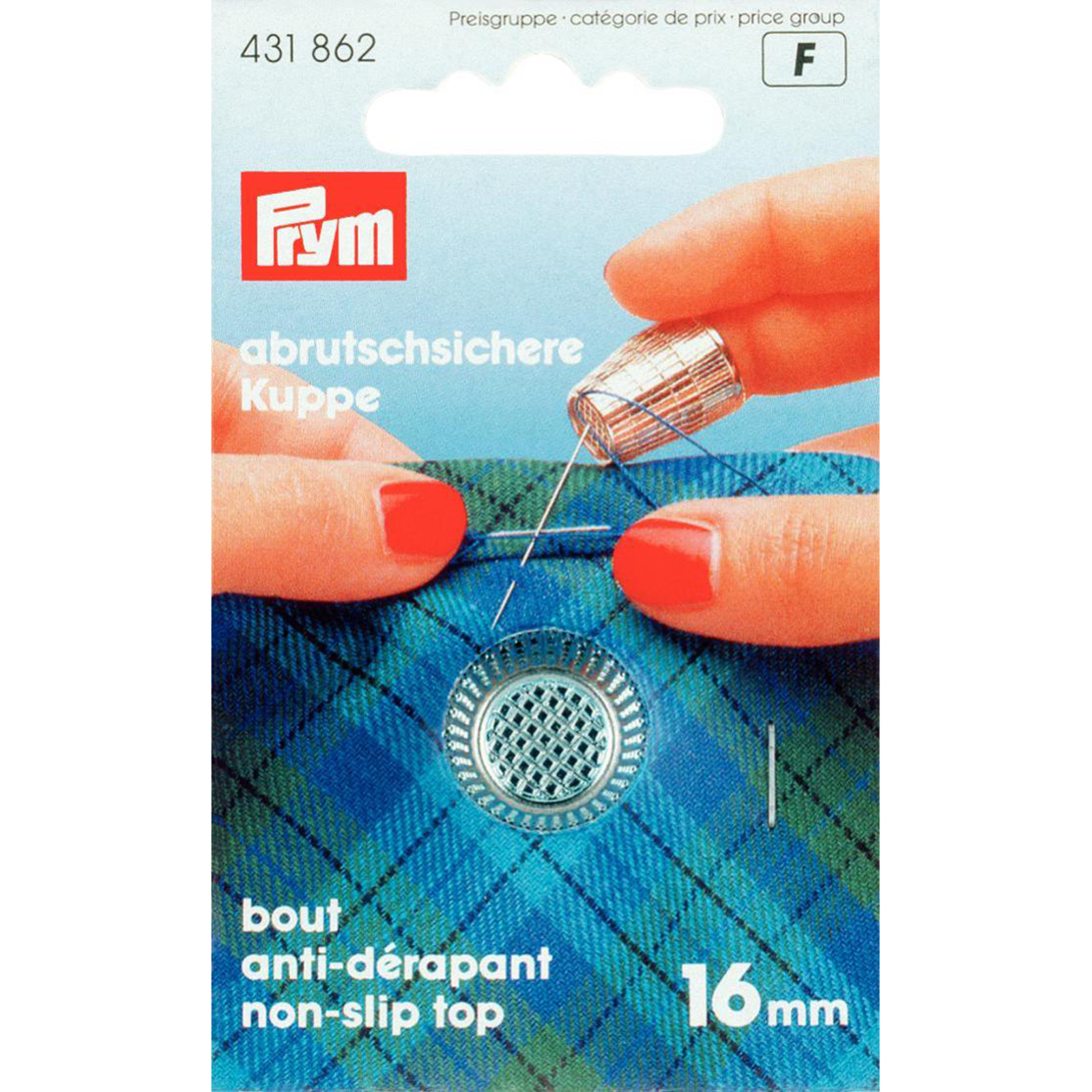 Prym 431862 Vingerhoed zinkdruk verchroomd 16,0 mm zilverkleurig - Kaart