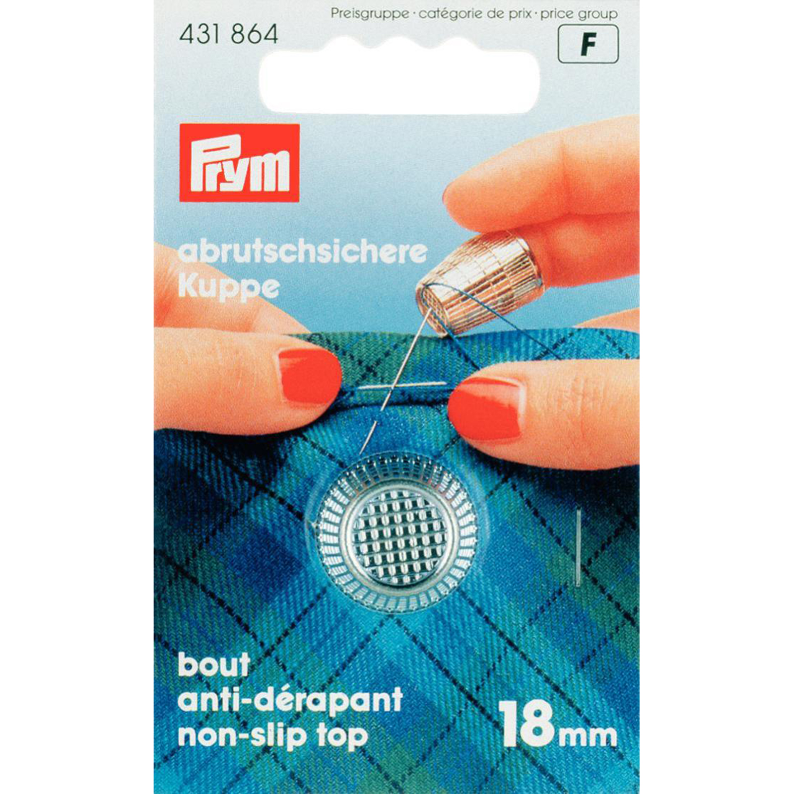 Prym 431864 Vingerhoed zinkdruk verchroomd 18,0 mm zilverkleurig - Kaart