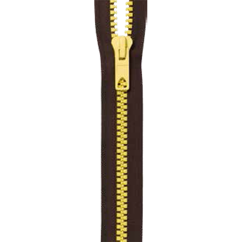 Prym 467408 Ritssluiting S12 Bicolor deelbaar 40 cm donkerbruin / geel - Kaart