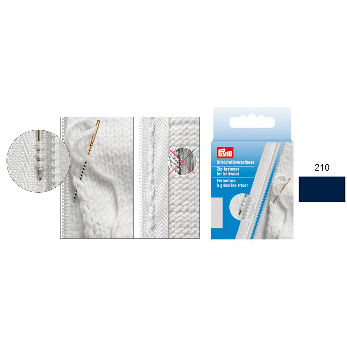 Prym 478960 Rits RV S9 Knitwear 60cm - Kleur 210