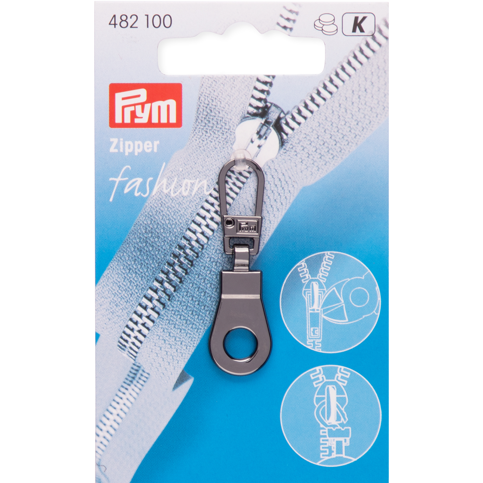Prym 482100 Fashion Zipper Ring geschutbrons 1st - Kaart