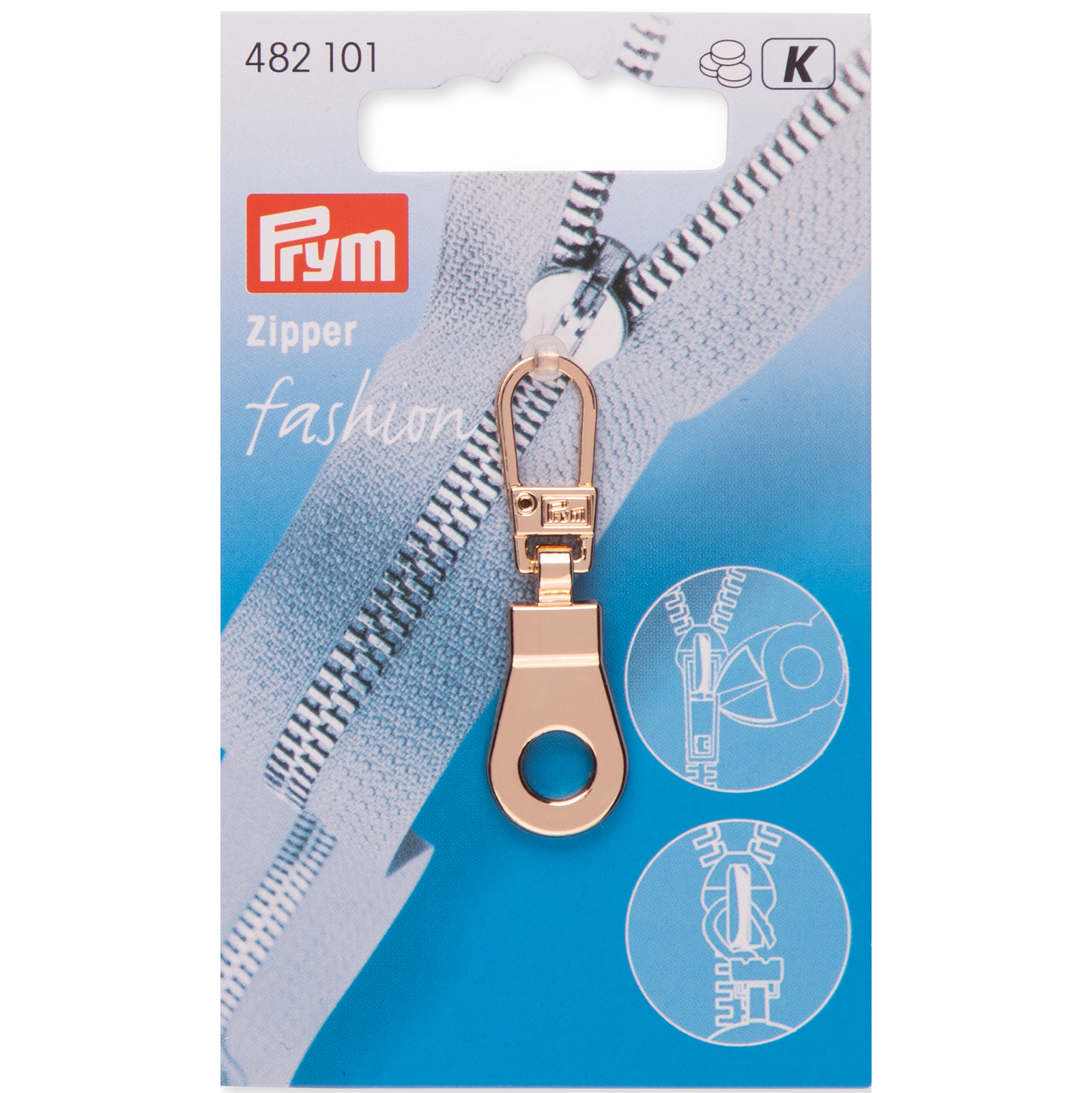 Prym 482101 Fashion Zipper Ring new gold 1st - Kaart