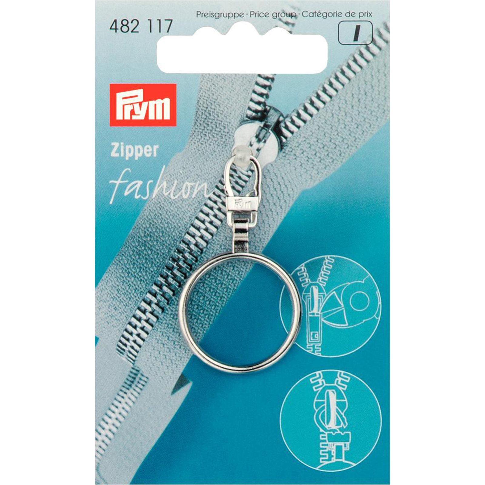 Prym 482117 Fashion-Zipper Ring zilverkleurig - Kaart