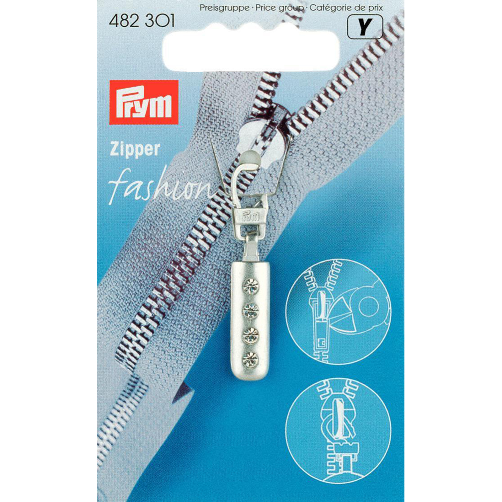 Prym 482301 Fashion-Zipper Strass zilverkleurig - Kaart