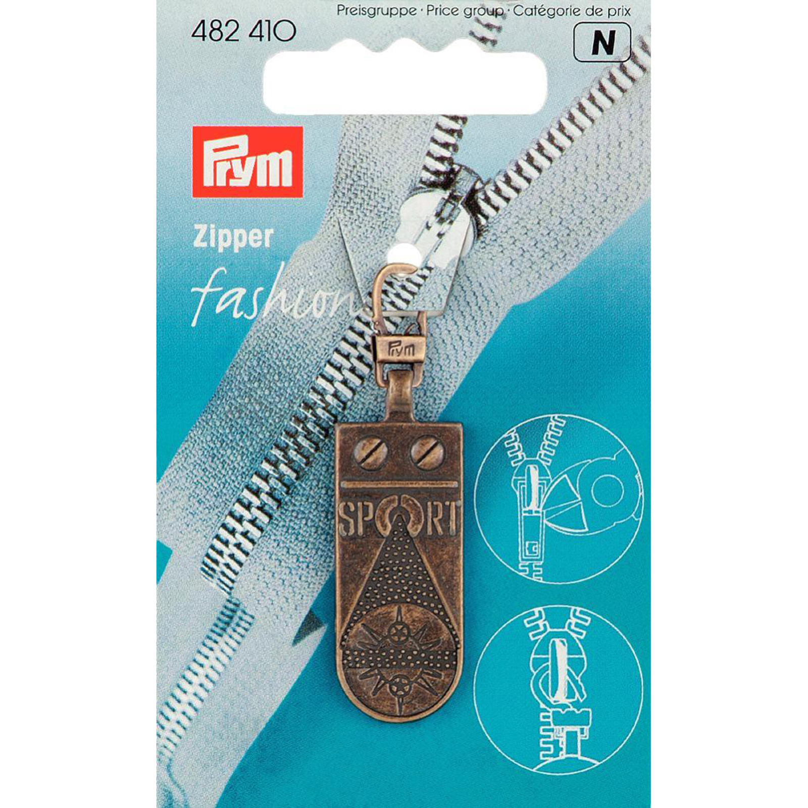 Prym 482410 Fashion-Zipper Sportstar oudmessing - Kaart