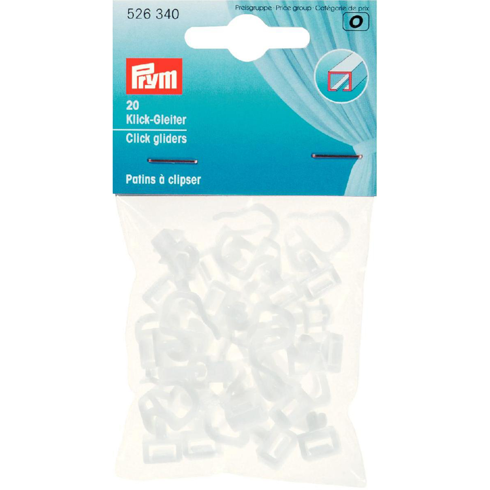 Prym 526340 Klikglijders wit - Kaart