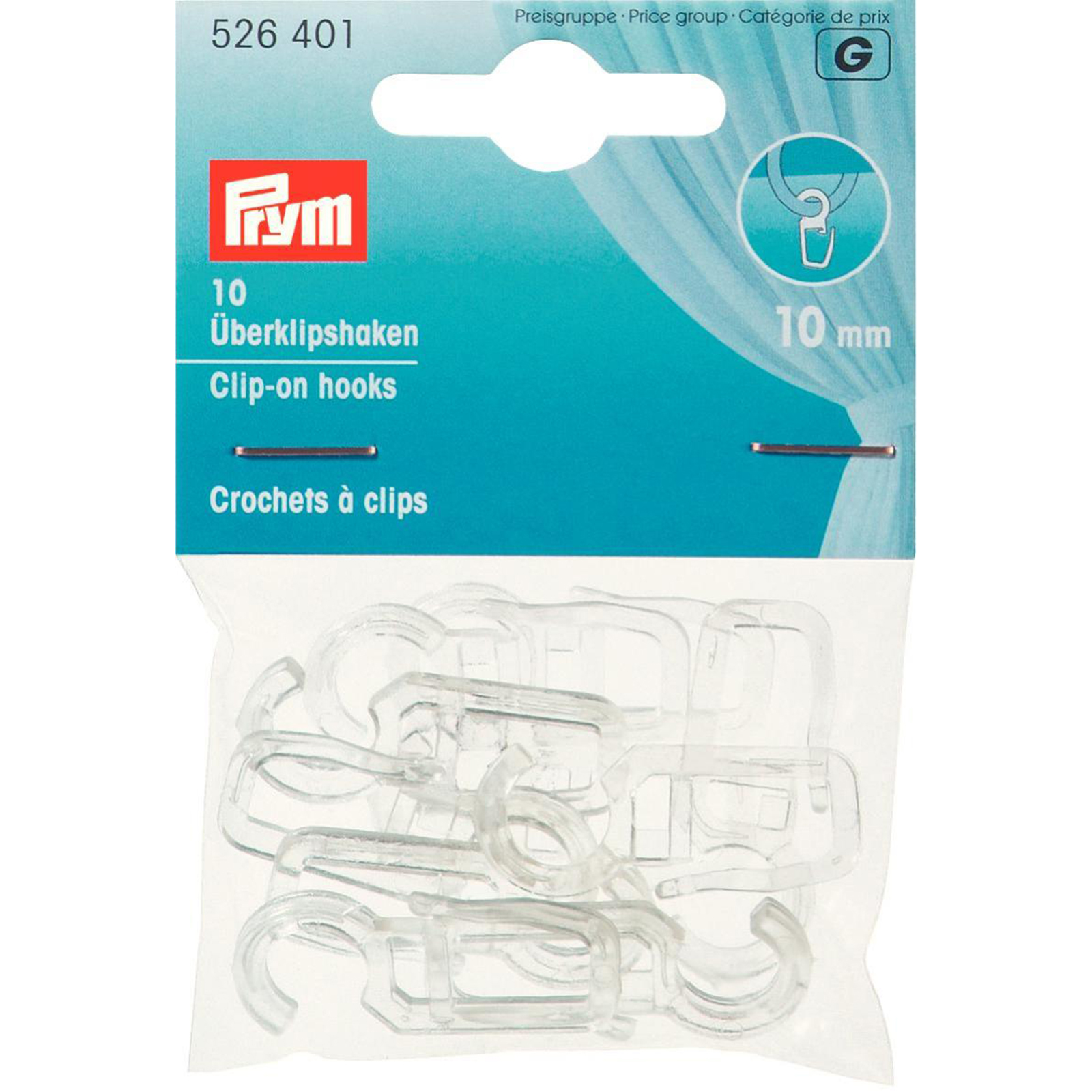 Prym 526401 Cliphaakjes 10 mm transparant - Kaart
