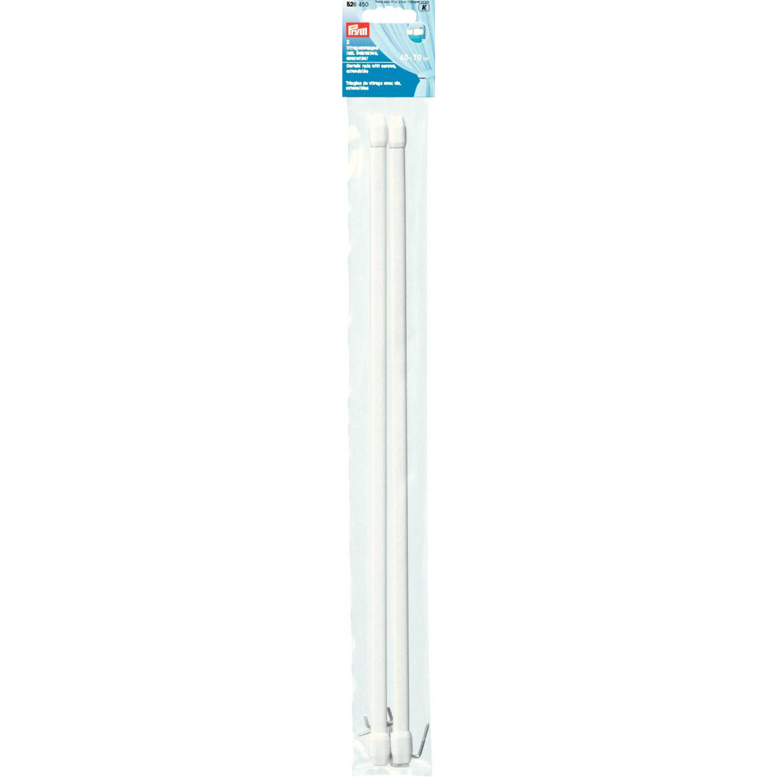 Prym 526450 Vitragestangen met schroeven uittrekbaar 40-70 cm - Kaart