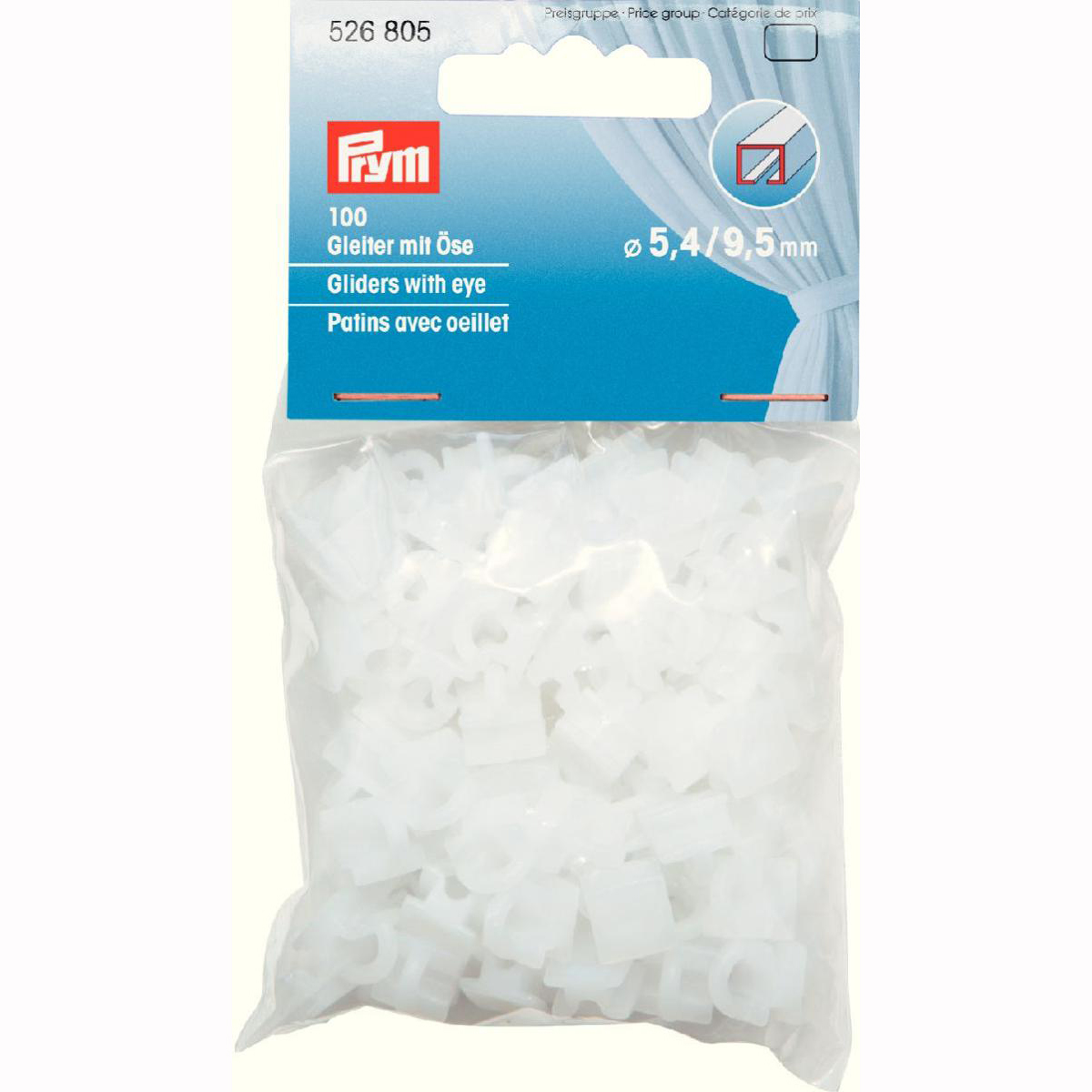 Prym 526805 Glijders met oog Ø 5,4/9,5mm - Kaart