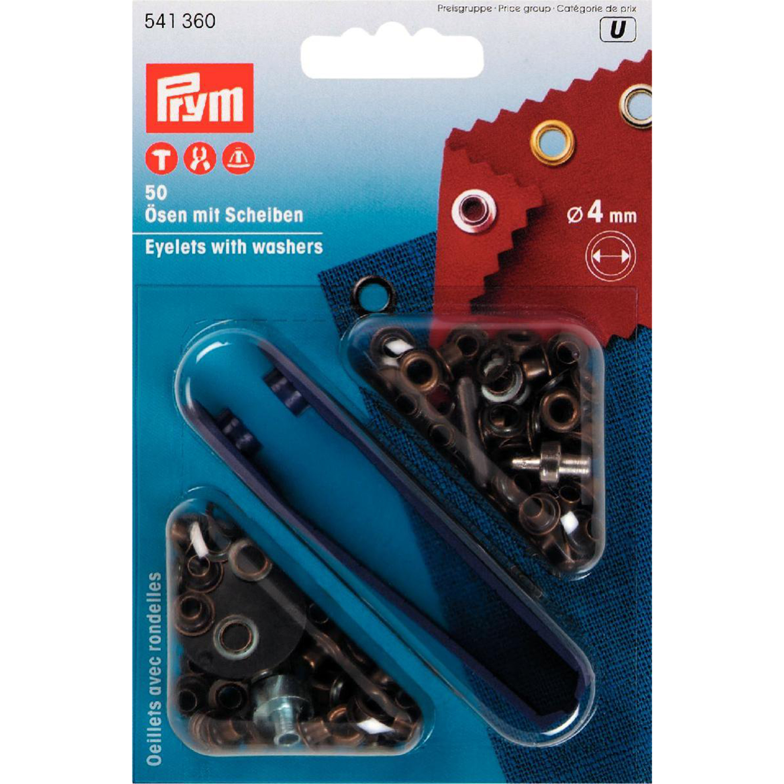 Prym 541360 Ringen en schijven MS 4 mm oudmessing - Kaart
