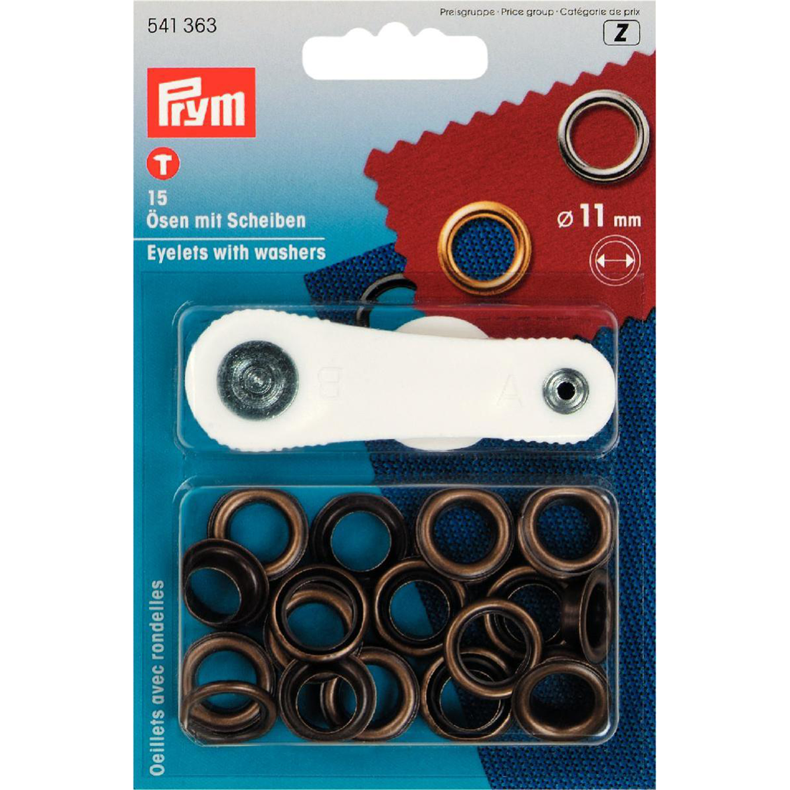 Prym 541363 Ringen en schijven MS 11 mm oudmessing - Kaart