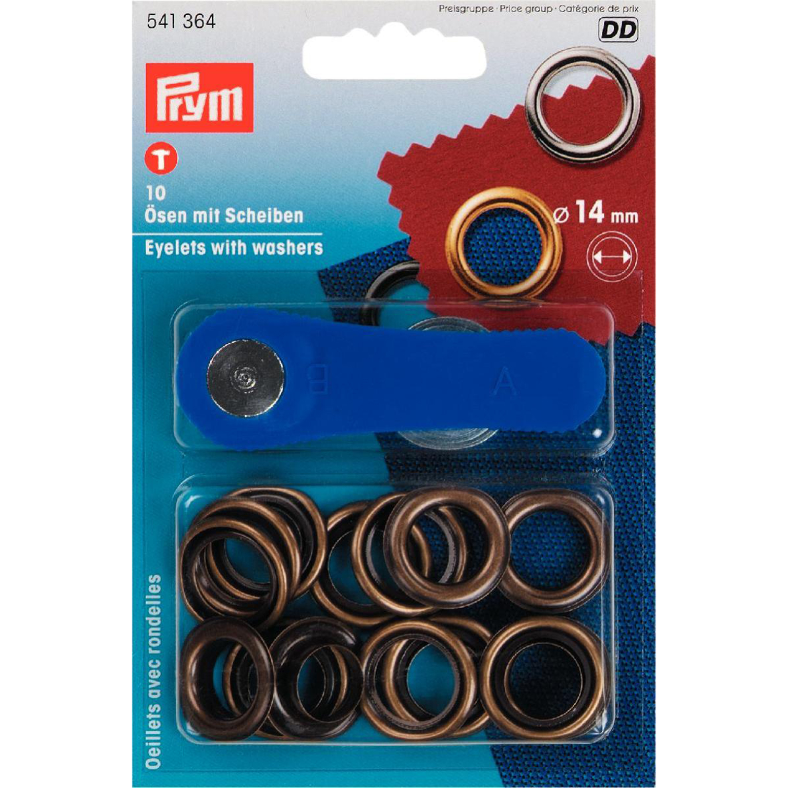 Prym 541364 Ringen en schijven MS 14 mm oudmessing - Kaart