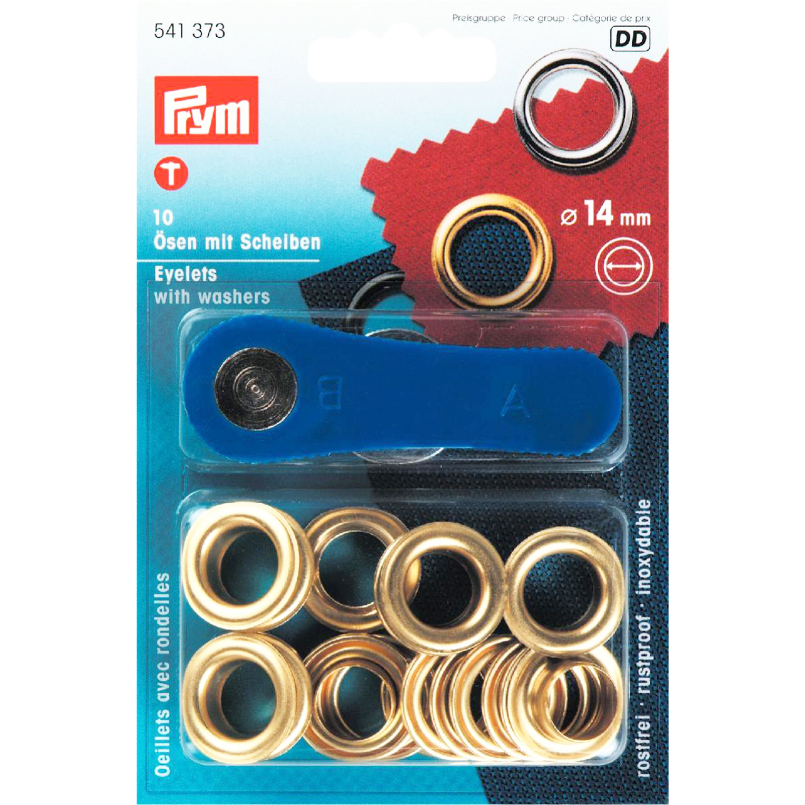 Prym 541373 Ringen met schijven MS 14,0 mm goudkleurig - Kaart
