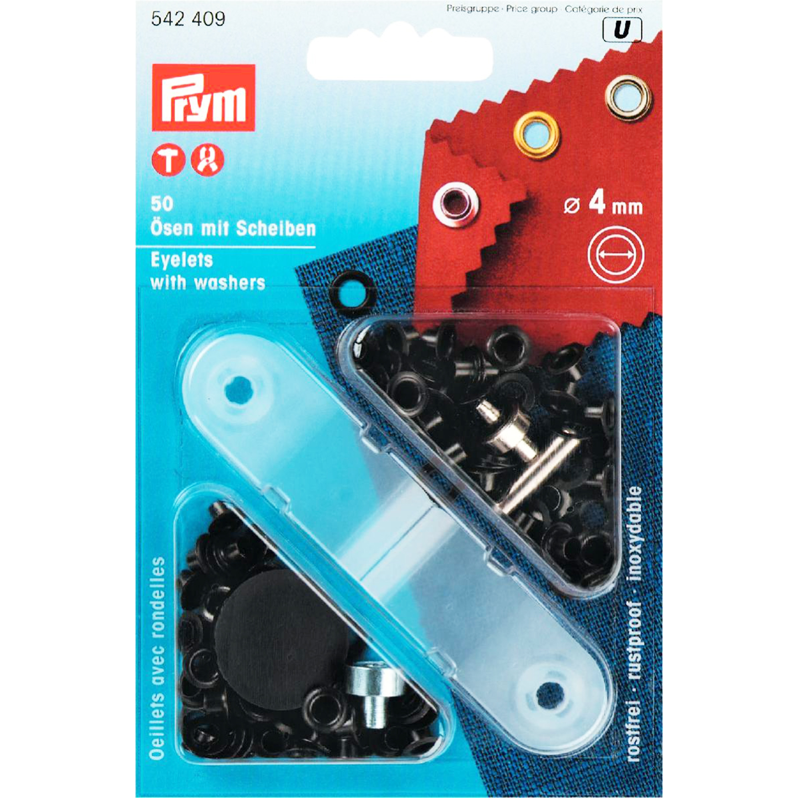 Prym 542409 Ringen met schijven MS 4,0 mm gebronsd - Kaart