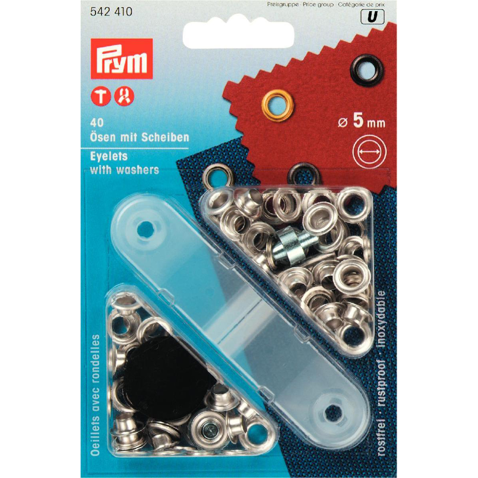 Prym 542410 Ringen met schijven MS 5,0 mm zilverkleurig - Kaart