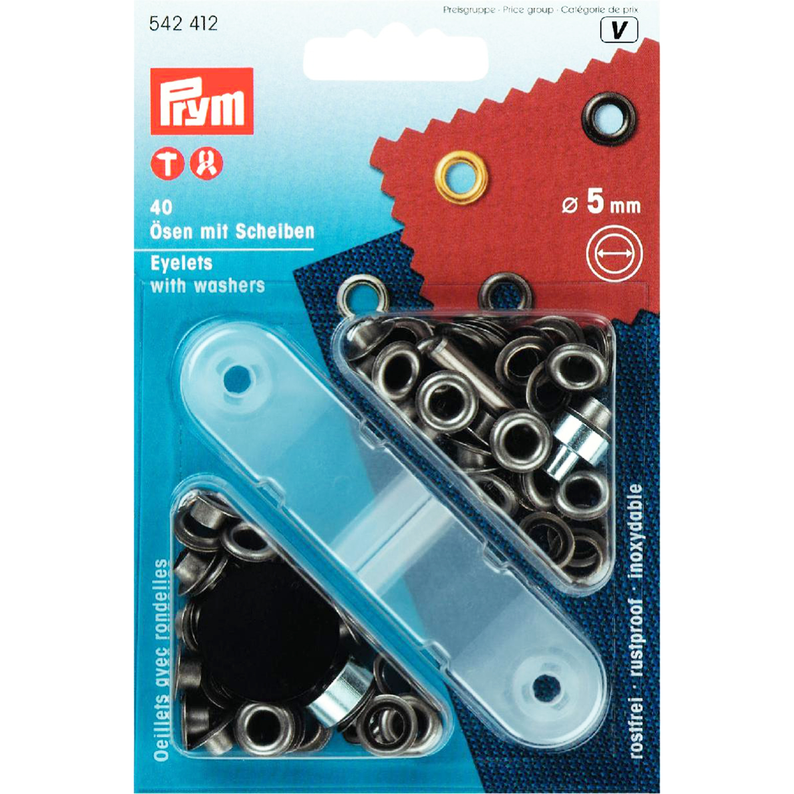 Prym 542412 Ringen met schijven MS 5,0 mm oudijzer - Kaart