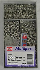 Prym 542420 Ringen met schijven MS 5,0 mm zilverkleurig - Doos