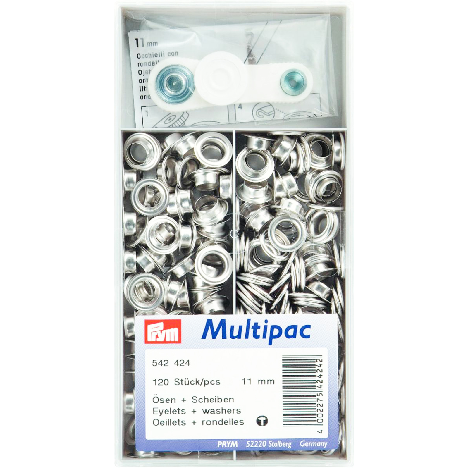 Prym 542424 Ringen met schijven MS 11,0 mm zilverkleurig - Doos