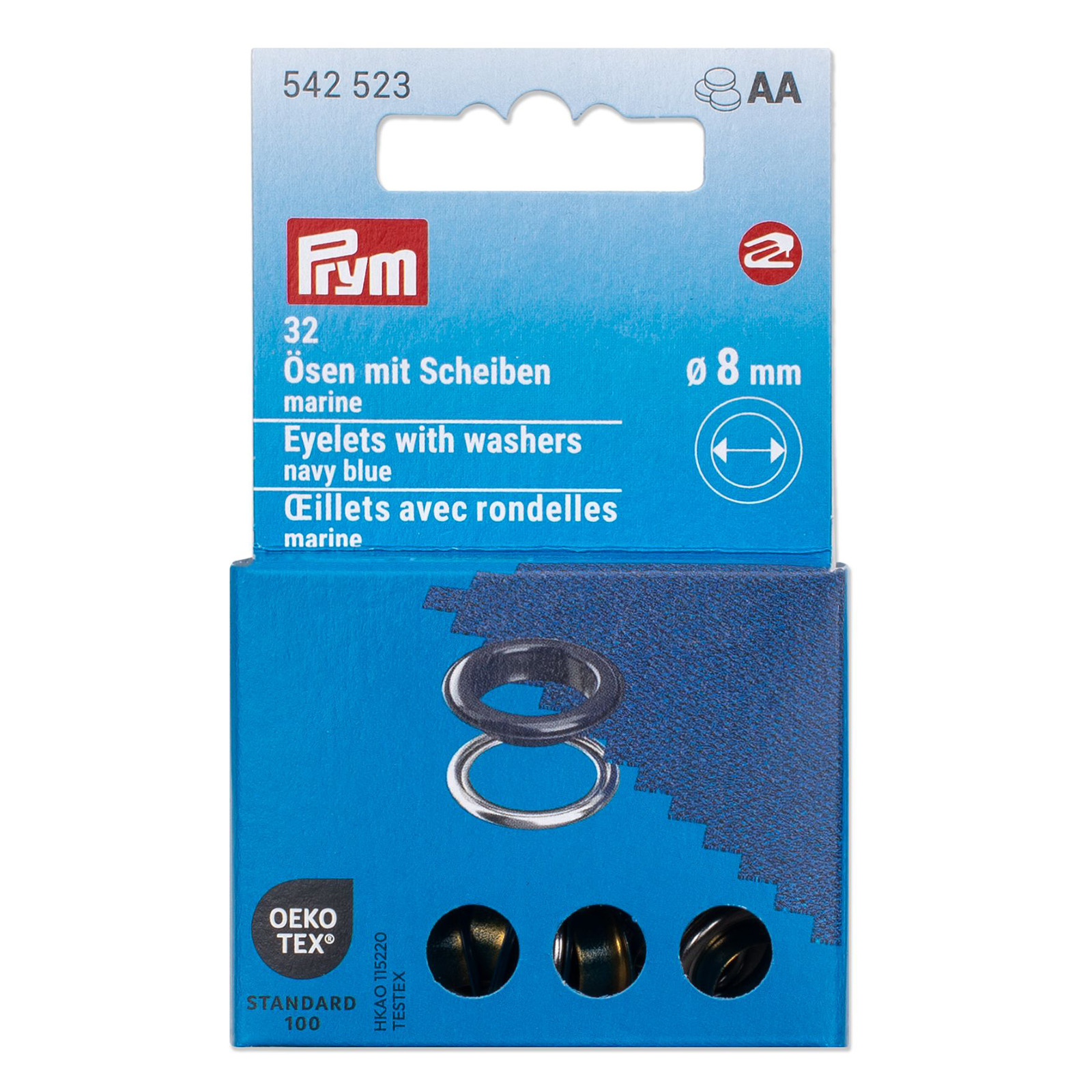 Prym 542523 Ringen met schijven 8 mm marine - Kaart