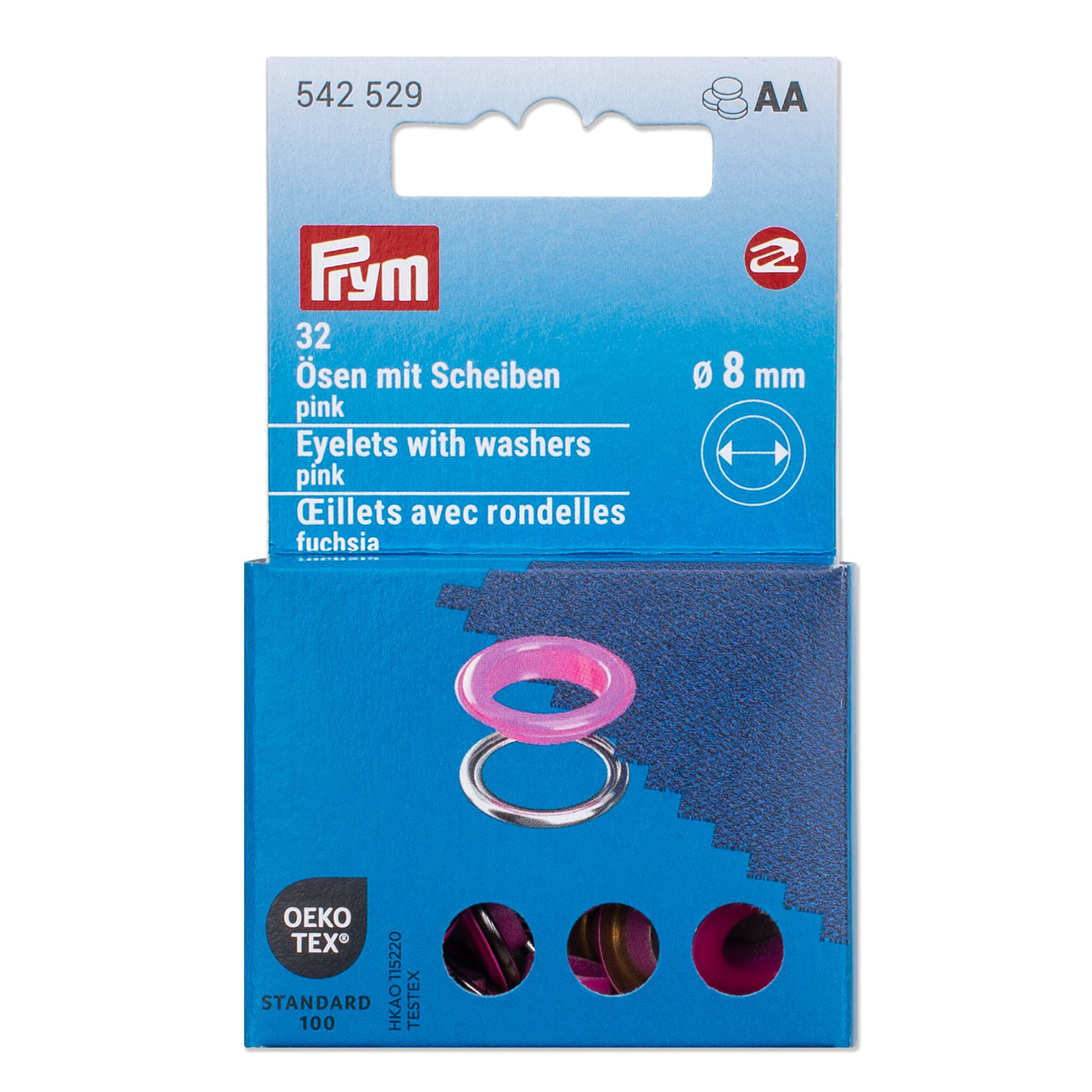 Prym 542529 Ringen met schijven 8 mm fuchsia - Kaart