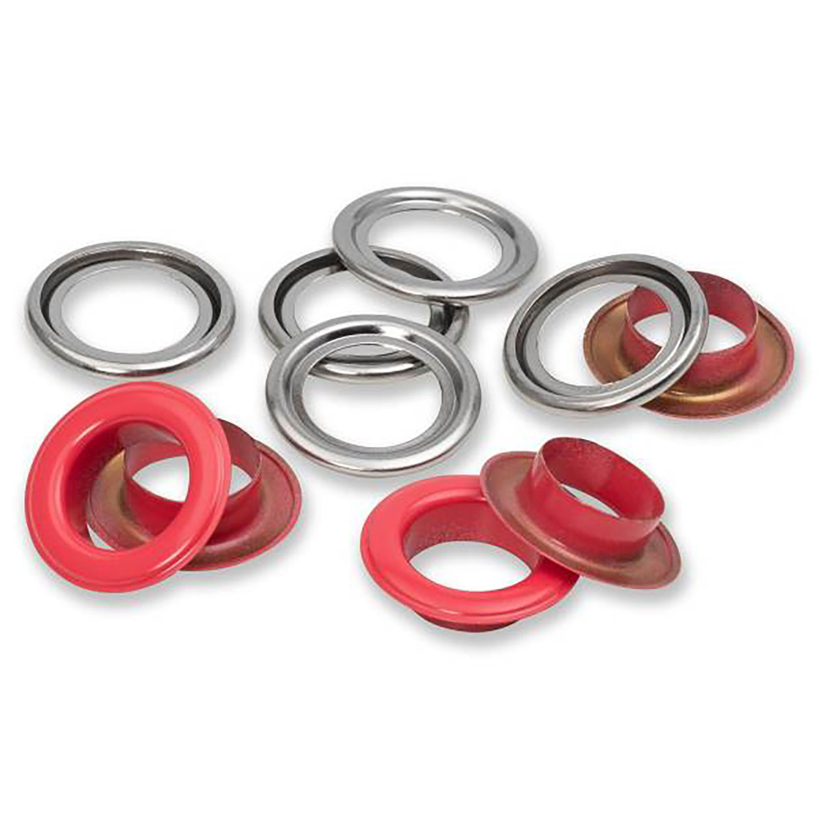 Prym 542562 Ringen met schijven 14mm rood 15st - Kaart