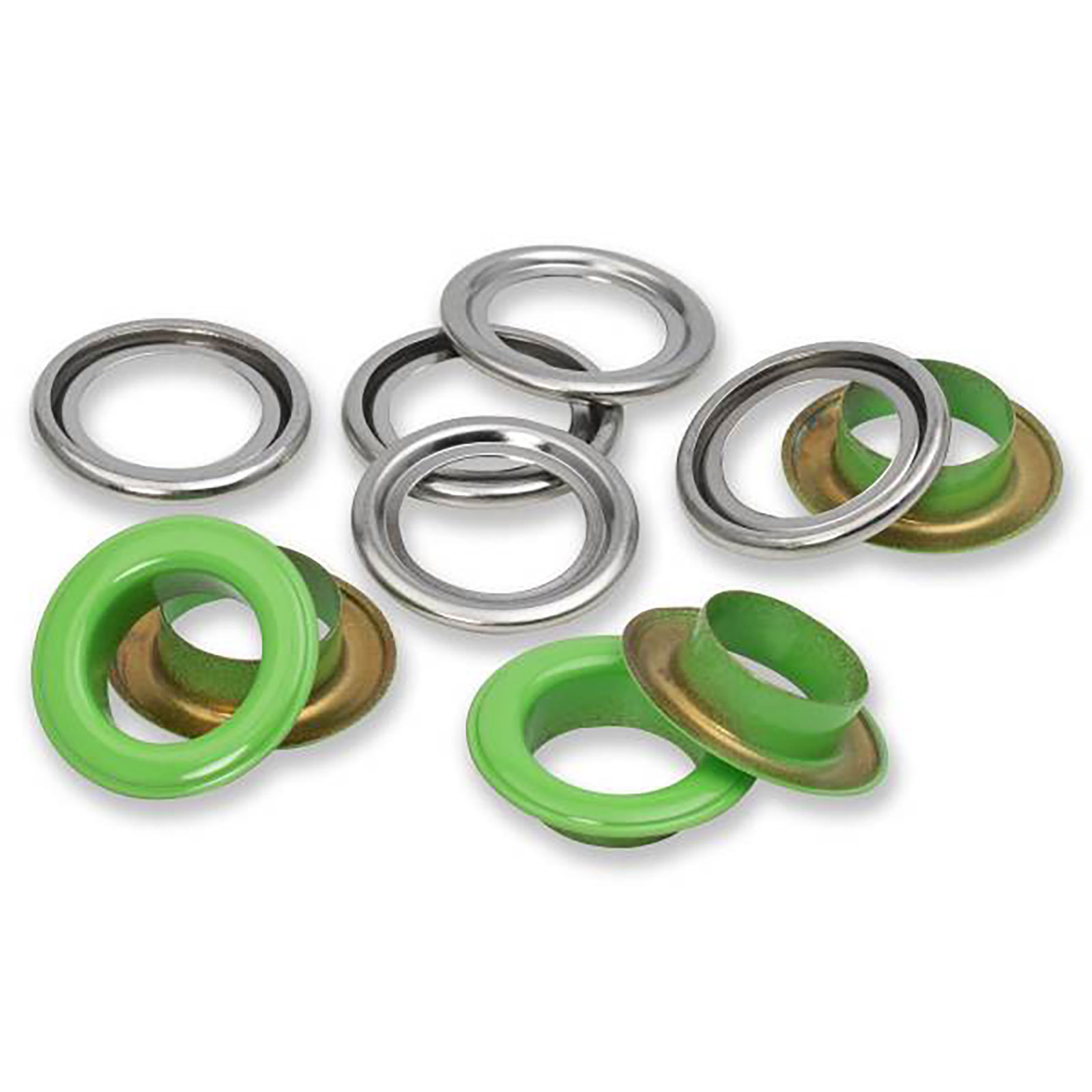 Prym 542565 Ringen met schijven 14mm lichtgroen 15st - Kaart